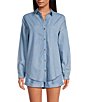 Color:Chambray - Image 4 - x Jess Southern Fergie Long Sleeve Button Down Coordinating Chambray Blouse