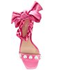 Color:Flamingo - Image 6 - x Jess Southern Jean Pearl Studded Satin Bow & Chain Dress Sandals