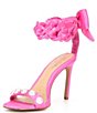 Color:Flamingo - Image 5 - x Jess Southern Jean Pearl Studded Satin Bow & Chain Dress Sandals
