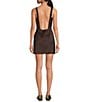 Gianni Bini x Lilly Sisto Blakely Taffeta Boat Neck Bow Detail Sleeveless Scoop Back Mini Dress, Color:Espresso - Image 2