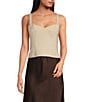 Gianni Bini x Lilly Sisto Peanut Wool Blend Boucle Sweetheart Neck Sleeveless Strap Tank Blouse, Color:Oatmeal - Image 1