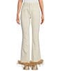 Color:White - Image 1 - x Nastia Liukin Anna Denim Straight Leg Feather Detail Jeans