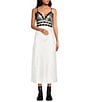 Color:White - Image 1 - x Nastia Liukin Nastia Satin Lace Midi Slip Dress