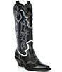 Color:Black/New Navy - Image 1 - x Nastia Liukin Palomar Leather Contrast Stitch USA Western Boots
