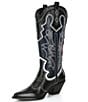 Color:Black/New Navy - Image 4 - x Nastia Liukin Palomar Leather Contrast Stitch USA Western Boots