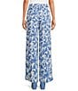 Gianni Bini x Shea Leigh Mills Amalfi Printed Satin Coordinating Trouser Pants, Color:Blue Tropical - Image 2