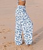 Gianni Bini x Shea Leigh Mills Amalfi Printed Satin Coordinating Trouser Pants, Color:Blue Tropical - Image 5