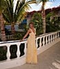 Gianni Bini x Shea Leigh Mills Anderson Floral Printed Georgette Ruffle V-Neck Sleeveless Maxi Dress, Color:Yellow Floral - Image 1