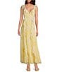 Gianni Bini x Shea Leigh Mills Anderson Floral Printed Georgette Ruffle V-Neck Sleeveless Maxi Dress, Color:Yellow Floral - Image 2