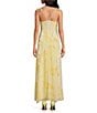 Gianni Bini x Shea Leigh Mills Anderson Floral Printed Georgette Ruffle V-Neck Sleeveless Maxi Dress, Color:Yellow Floral - Image 3