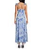 Gianni Bini x Shea Leigh Mills Bre Floral Printed Georgette Ruffle Dress, Color:Blue Floral - Image 3