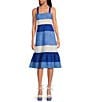 Gianni Bini x Shea Leigh Mills Capri Color Block Eyelet Midi Dress, Color:Blue Multi - Image 2