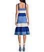 Gianni Bini x Shea Leigh Mills Capri Color Block Eyelet Midi Dress, Color:Blue Multi - Image 3