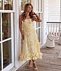 Gianni Bini x Shea Leigh Mills Chandler Sway Floral Sweetheart Neck Midi A-Line Dress, Color:Yellow Floral - Image 1