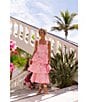 Gianni Bini x Shea Leigh Mills Dolly Printed Sateen Tiered Midi Dress, Color:Bubblegum Pink - Image 6