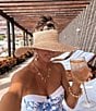 Gianni Bini x Shea Leigh Mills Georgia Straw Visor, Color:Natural - Image 4