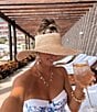 Gianni Bini x Shea Leigh Mills Georgia Straw Visor, Color:Natural - Image 4