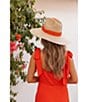 Gianni Bini x Shea Leigh Mills Julia Jacquard Square Neck Sleeveless Tie Strap Mini Ruffle A-Line Dress, Color:Tango - Image 6