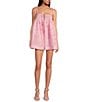 Gianni Bini x Shea Leigh Mills Leighton James Printed Satin Mini Romper, Color:Bubblegum Pink - Image 2