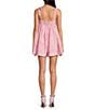 Gianni Bini x Shea Leigh Mills Leighton James Printed Satin Mini Romper, Color:Bubblegum Pink - Image 3