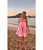Gianni Bini x Shea Leigh Mills Leighton James Printed Satin Baby Doll Mini Romper, Color:Bubblegum Pink - Image 4