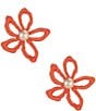 Gianni Bini x Shea Leigh Mills Poppy Flower Drop Earrings, Color:Red - Image 2