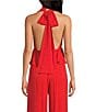 Gianni Bini x Shea Leigh Mills Spritz Jacquard Coordinating Halter Top, Color:Tango - Image 3