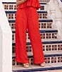 Gianni Bini x Shea Leigh Mills Spritz Jacquard Trouser Coordinating Pants, Color:Tango - Image 1
