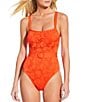 Gianni Bini x Shea Leigh Mills Spritz Lace Textured Bandeau Belted One Piece Swimsuit, Color:Sebastian - Image 2