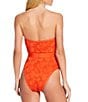 Gianni Bini x Shea Leigh Mills Spritz Lace Textured Bandeau Belted One Piece Swimsuit, Color:Sebastian - Image 5