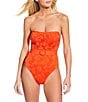 Gianni Bini x Shea Leigh Mills Spritz Lace Textured Bandeau Belted One Piece Swimsuit, Color:Sebastian - Image 3