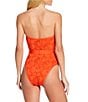 Gianni Bini x Shea Leigh Mills Spritz Lace Textured Bandeau Belted One Piece Swimsuit, Color:Sebastian - Image 4