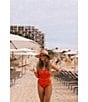 Gianni Bini x Shea Leigh Mills Spritz Lace Textured Bandeau Belted One Piece Swimsuit, Color:Sebastian - Image 5