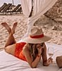 Gianni Bini x Shea Leigh Mills Spritz Straw Fedora Hat, Color:Red - Image 4