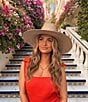 Gianni Bini x Shea Leigh Mills Spritz Straw Fedora Hat, Color:Red - Image 5