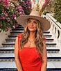 Gianni Bini x Shea Leigh Mills Spritz Straw Fedora Hat, Color:Red - Image 5