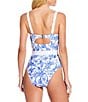 Gianni Bini x Shea Leigh Mills Waterloo Belted Underwire One Piece Swimsuit, Color:Blue - Image 3