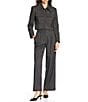 Gianni Bini x Sydney Silverman The Drew Stripe Suiting Long Sleeve Coordinating Cropped Blazer, Color:Grey Stripe - Image 4
