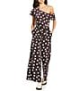 Gianni Bini x Sydney Silverman The Rudman Satin Polka Dot Print One Shoulder Coordinating Top, Color:Brown Polka - Image 4