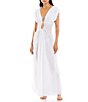 Color:White - Image 3 - x Venita Aspen Deep V-Neck Tie Keyhole Maxi Dress Swim Cover Up