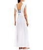 Color:White - Image 4 - x Venita Aspen Deep V-Neck Tie Keyhole Maxi Dress Swim Cover Up
