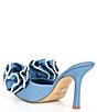 Color:Solstice Blue - Image 4 - x Venita Aspen Harlow Denim Pleated Pearl Bow Dress Sandals