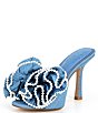 Color:Solstice Blue - Image 5 - x Venita Aspen Harlow Denim Pleated Pearl Bow Dress Sandals