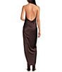 Gianni Bini Yelena Satin High Mock Neck Sleeveless Long Sheath Dress - Image 2