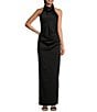 Gianni Bini Yelena Satin High Mock Neck Sleeveless Long Sheath Dress, Color:Black - Image 1
