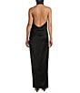Gianni Bini Yelena Satin High Mock Neck Sleeveless Long Sheath Dress, Color:Black - Image 2