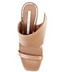 Color:Caramel Brown - Image 5 - Zeema Cut Out Curved Leather Architectural Wedge Sandals