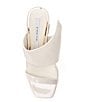 Color:Eggshell - Image 5 - Zeema Cut Out Curved Patent Leather Architectural Wedge Sandals