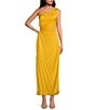 Color:Daylily - Image 1 - Zenia Satin One Shoulder Side Cut Out Long Dress