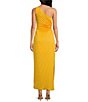 Color:Daylily - Image 2 - Zenia Satin One Shoulder Side Cut Out Long Dress